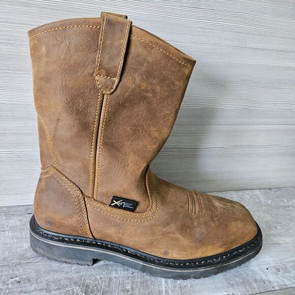 Hytest Ryder Wellington Steel Toe Safety Work Boots Mens Size 10 Brown Leather - Picture 2 of 16